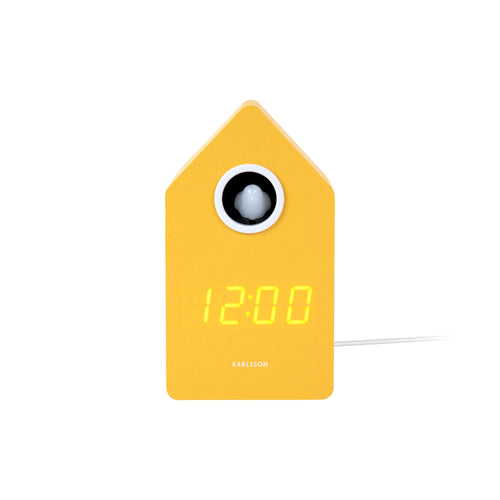 Karlsson wekker Cuckoo LED - geel - Ø9cm