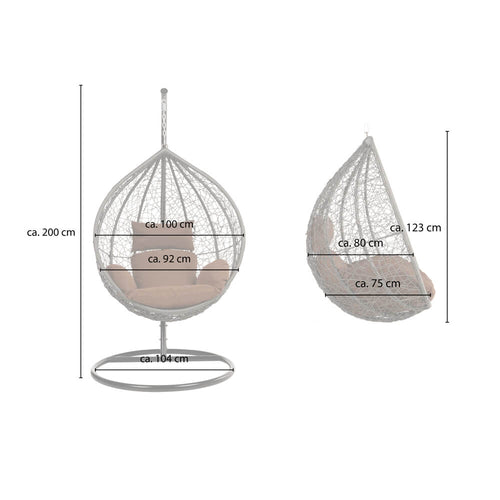 Home Deluxe Hangstoel CIELO Bruin - vtwonen shop