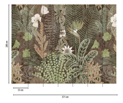 One Wall one Role fotobehang jungle-motief groen, beige, wit en bruin - 371 x 280 cm - AS-382431 - vtwonen shop