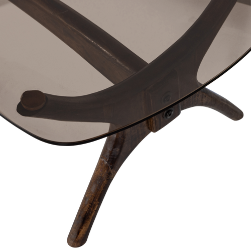 WOOOD salontafel Flash - Glas/Hout - Walnoot - 42x110x60 - vtwonen shop