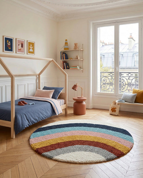 AFK Living vloerkleed Colors - voor kinderen - veelkleurig - 120 x 120 cm