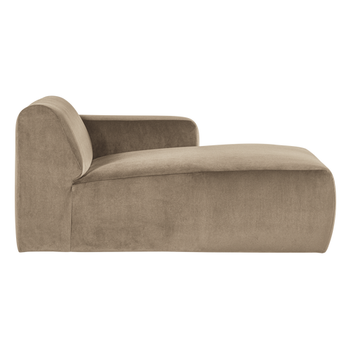 WOOOD chaise longue bank rechts Mojo Base - Velvet - Khaki - 74x112x162