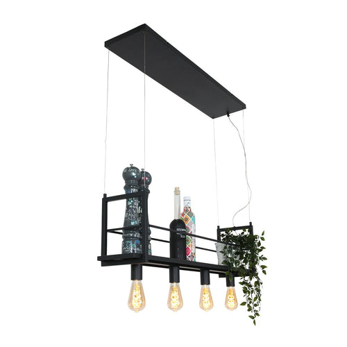 Mexlite hanglamp buckley - 4 lichts - 100x 140 cm - zwart - vtwonen shop