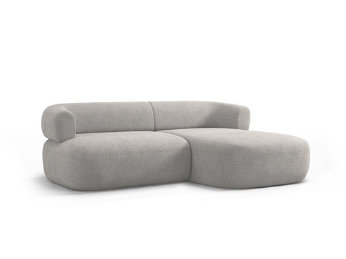Micadoni rechter hoekbank Jenny 5-zits, boucle lichtgrijs - 145x200x73cm