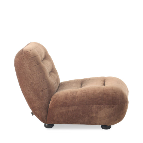 Dutchbone Wyatt Fauteuil Velours Cognac Bruin - vtwonen shop