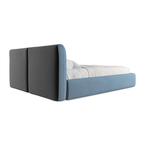 LaMiaSofa Bed met opbergruimte Milano - chenille stof - jeans - 180x228x82