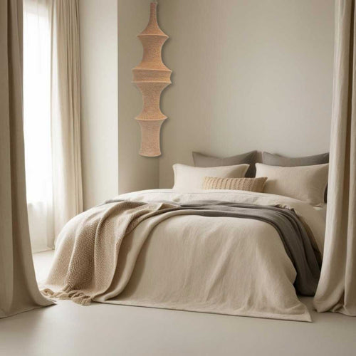 MÔMÉ Hanglamp Zara - taupe - viscose  - Ø 30 cm / H 47 cm - fishnet design - vtwonen shop