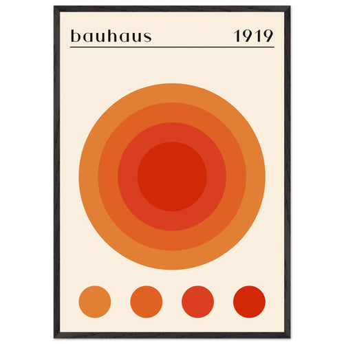 Artfulprints Poster met Lijst Bauhaus - Orange dot   - 70x100 cm - Oranje