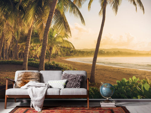 Sanders & Sanders fotobehang strand groen en beige - 400 x 250 cm - 612515
