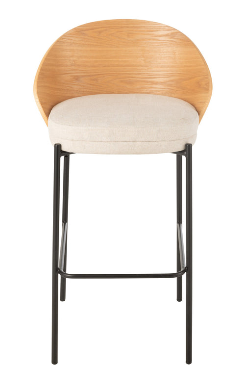 J-Line barstoel Lone - multiplex/metaal - naturel/beige