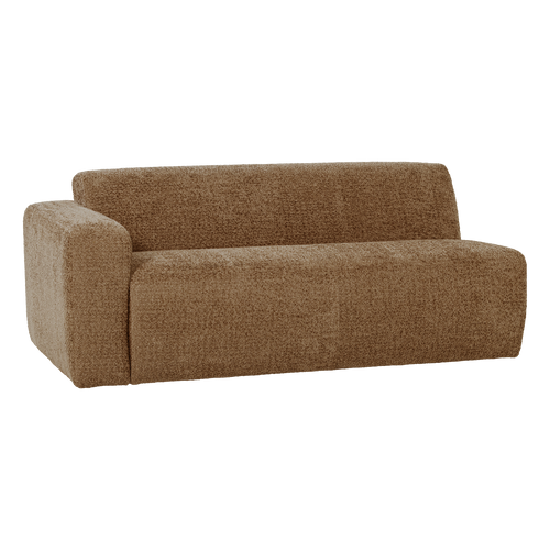WOOOD 2-zits bank arm links Mojo Base - Wollig - Honinggeel - 74x185x97