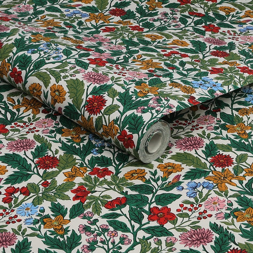 Joules Vliesbehang - Arts and Crafts Floral Rainbow - 10mx52cm