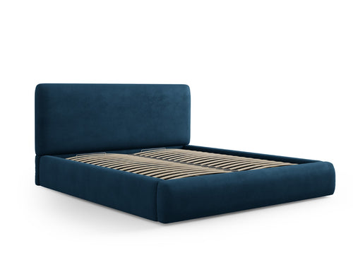 Cosmopolitan Design Opbergbed met hoofdeinde Colonel 200x200cm, chenille, koningsblauw - 220x220x100cm