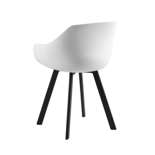 Lisomme Rene Eetkamerstoel Kunststof Wit - Zwarte Poten - vtwonen shop