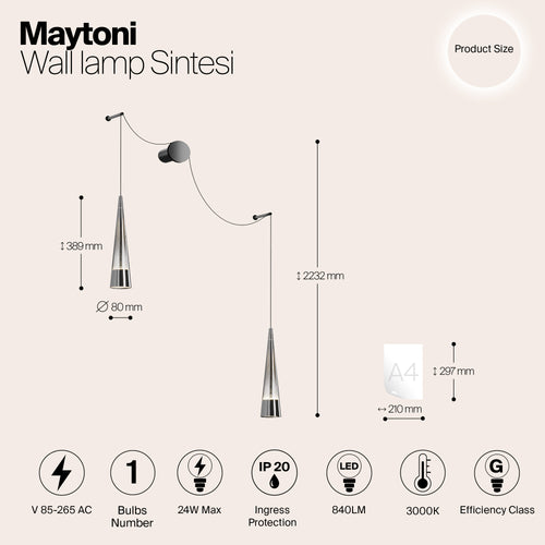 Maytoni - Wandlamp Sintesi - Chroom - vtwonen shop
