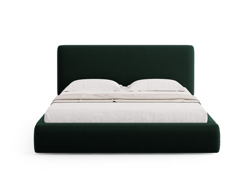 Cosmopolitan Design Opbergbed met hoofdeinde Colonel 140x200cm, flueel, flessengroen - 220x160x100cm