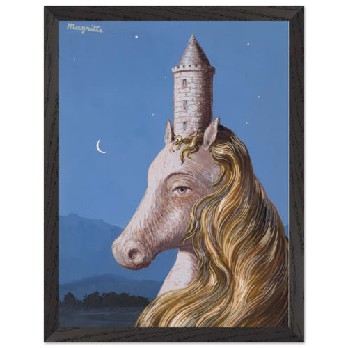 Artfulprints Poster met Lijst René Magritte - Le coeur du monde   - 30x40 cm - Blauw