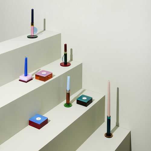 Hübsch theelichthouder Flux - kristal - 10x10xh4cm - vtwonen shop