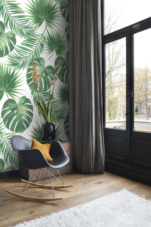 ESTAhome fotobehang tropische bladeren groen - 200 x 279 cm - 158897 - vtwonen shop