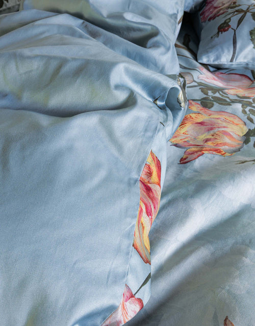 Essenza Tulip Bloom dekbedovertrek - Lits-Jumeaux - 240x200/220 cm - Surf green