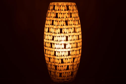 J-Line windlicht Mozaiek - glas - beige - large