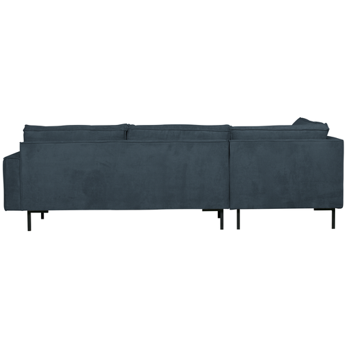 WOOOD hoekbank links Arwin - Ribstof - Staalblauw