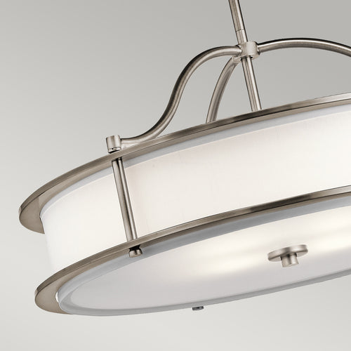 Elstead Emory - Semi-Flush Round Plafond Hanglamp Pewter, 4 Lichten, E27