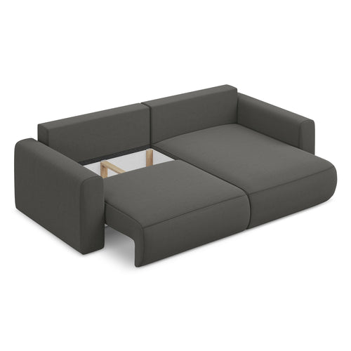 LaMiaSofa hoekbank rechts Perugia - velours - staal - 240x149x82