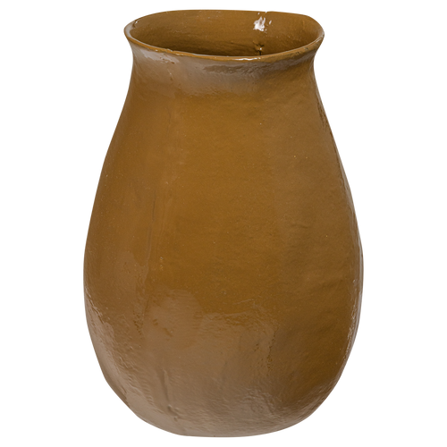 WOOOD vaas Cira - Metaal - Honinggeel - 26x18x18