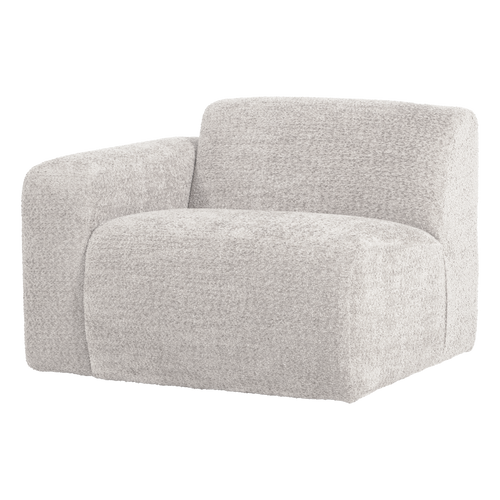 WOOOD 1-zits bank arm links Mojo Base - Wollig - Ecru - 74x105x97