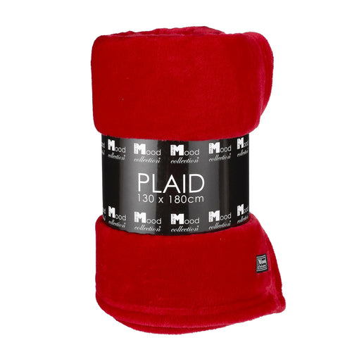 Mica Decorations Famke Fleece Plaid - L180 x B130 cm - Rood