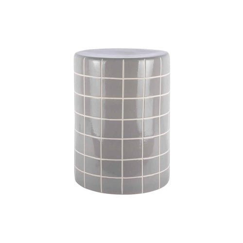 Leitmotiv bijzettafel Retro Tiles High - grijs - Ø33cm