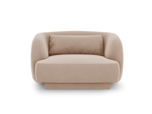 Cosmopolitan Design Fauteuil Tulum flueel, beige - 90x103x70cm