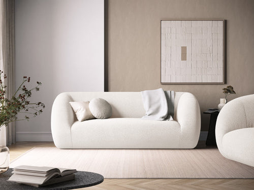 Cosmopolitan Design Bank Essen 2-zits, boucle, wit - 95x210x86cm