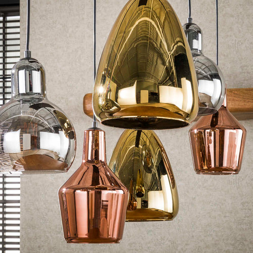 Giga Meubel Hanglamp Driekleur Mix - Multicolor - 6-Lichts - 150x95x40cm - vtwonen shop