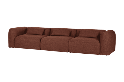 noo.ma Yaro 4-zits bank - Brick Red Bouclé, zachte zit