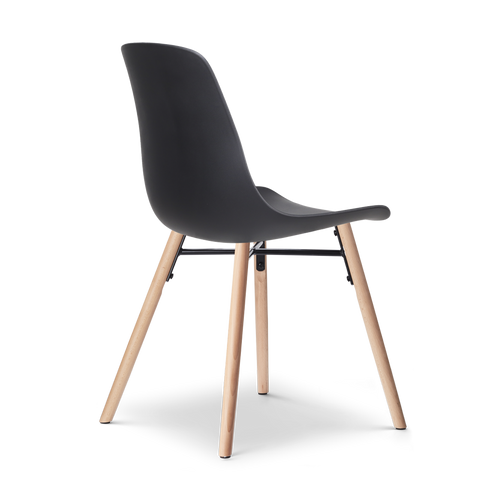 Nolon Nena-Pip Eetkamerstoelen Set van 2 - Zwart - Houten Poten