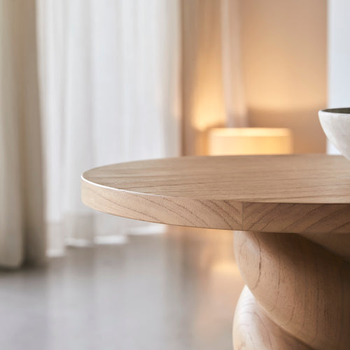 Tikamoon Bijzettafeltje in mindi, crème - Beige - vtwonen shop