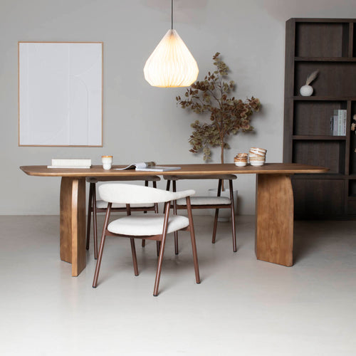 Giga Meubel Eettafel Dalarna - Deens Ovaal Naturel Hout - 280x100x76cm