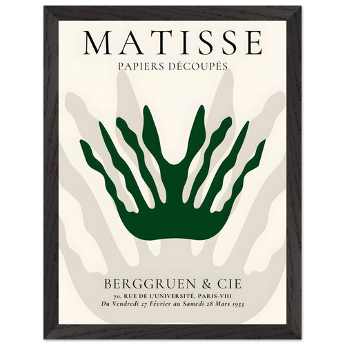 Artfulprints Poster met Lijst Matisse – Sea crown   - 30x40 cm - Grijs