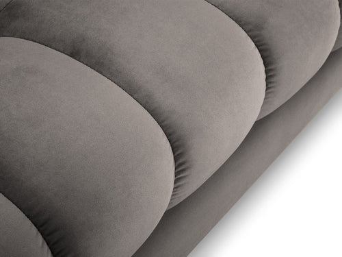 Cosmopolitan Design Panoramische bank Bali 7-zits, flueel, lichtgrijs - 185x383x75cm