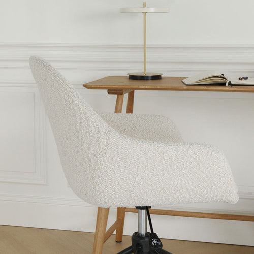 Nolon Nout-Mae Bureaustoel Bouclé Beige - Armleuning - Zwart Onderstel - vtwonen shop