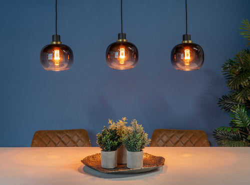 EGLO hanglamp Oilella - e27 - 95 cm - smoke glas - zwart - vtwonen shop