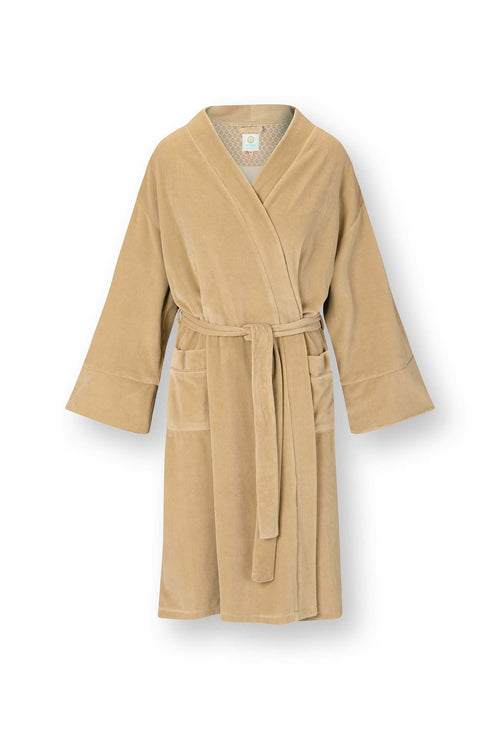 Pip Studio - Naomi Kimono Dames - Velvet - Beige - XXL