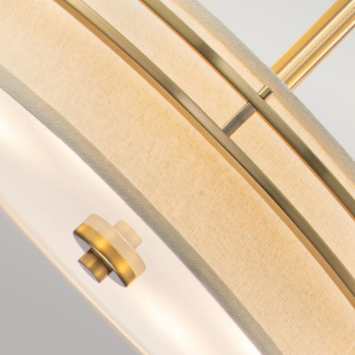 Elstead Quoizel Gotham Cilindrische hangende plafondlamp van geborsteld messing