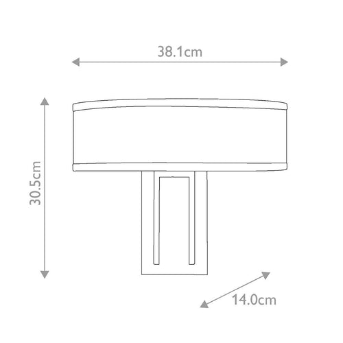 Wandleuchte mit Schirm Classic Messing gebürstet 2x E14