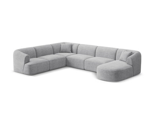 Cosmopolitan Design Modulaire panoramische hoekbank links Campi 7-zits, ribfluwelen geld - 255x330x70cm