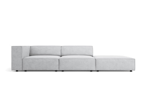 Cosmopolitan Design Rechte bank Arendal 4-zits, chenille met ribbeleffect, lichtgrijs - 102x262x70cm