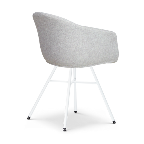 Nolon Noa-Otis Eetkamerstoelen Set van 2 - Lichtgrijs - Witte Poten - vtwonen shop