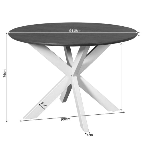 StarFurn Eettafel Madison - Deens Ovaal Bruin/Zand - 110x110x76cm